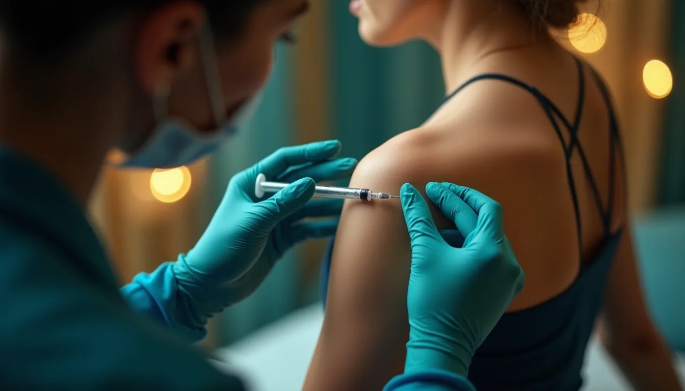 Clinician giving a patient a peptide injection at Recovery Project