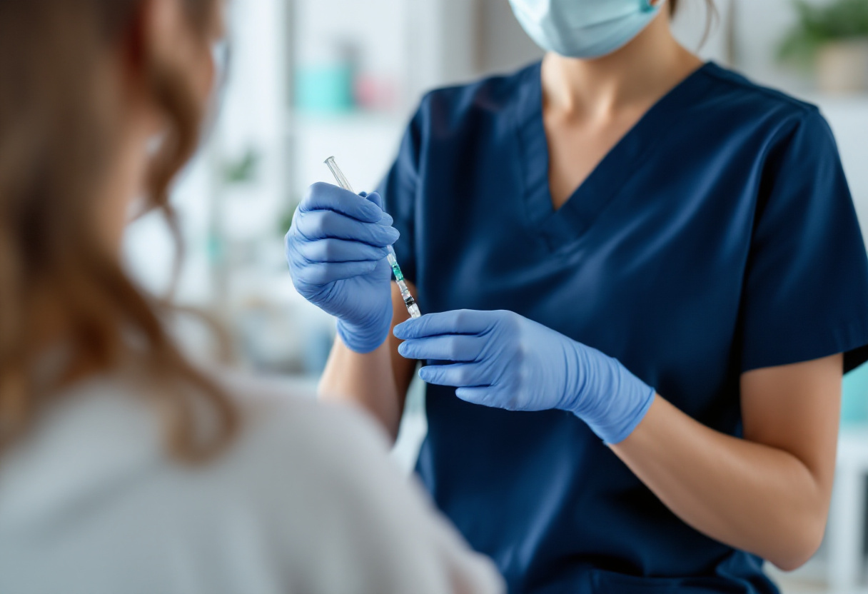 Provider preparing a GHK-Cu peptide injection at Recovery Project